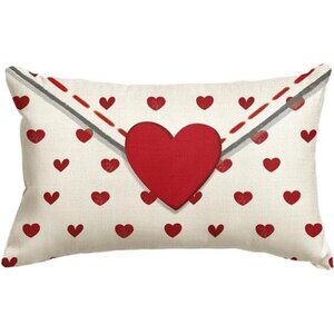 Lovely Valentine's Day Envelope Throw Pillow Cover, 12 x 20 Inch Red